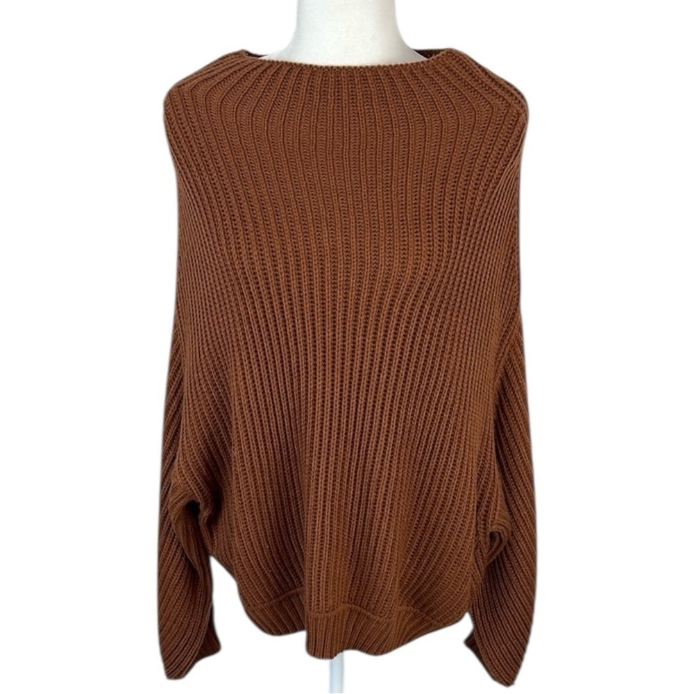 Listicle Brown Mock Neck Dolman Sleeve Sweater NWT - Picture 2 of 8